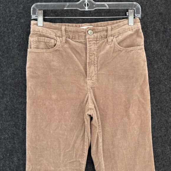 Good American Classic Slim Pants Women's 6/28 Beige Corduroy Bootcut Flare - Picture 2 of 12